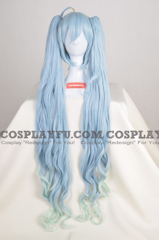 Long Straight Blue Twin Pony Tails Wig (4393)