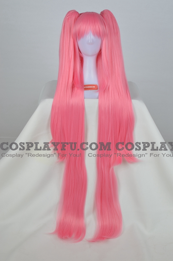 Long Pink Twin Tail Wig (3543)