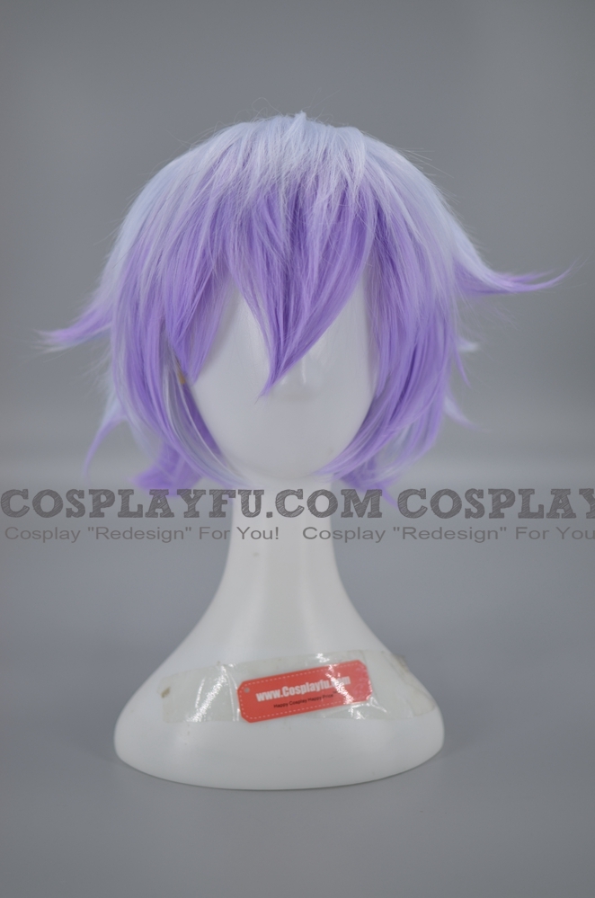 Short Mixed White and Purple Wig (3764)