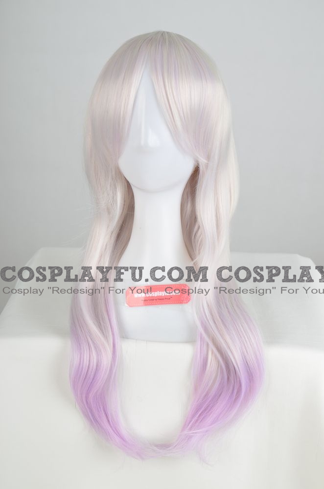 Long Straight Mixed White and Purple Wig (3680)