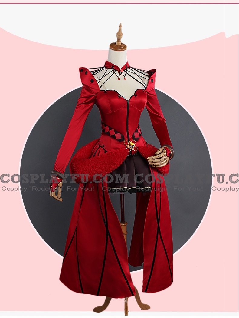 Rin Tohsaka Cosplay Costume (Red Evening Dress) from Fate kaleid liner Prisma Illya