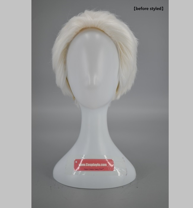 28 cm Short White Wig (8101)