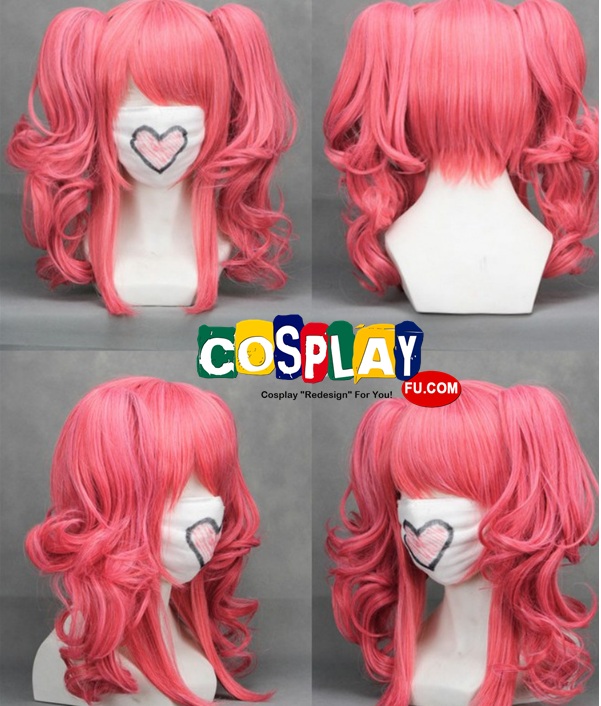 Medium Curly Pink Wig (8272)
