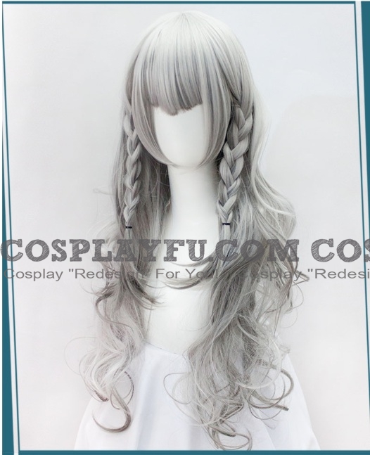 Long Curly Grey Silver Wig