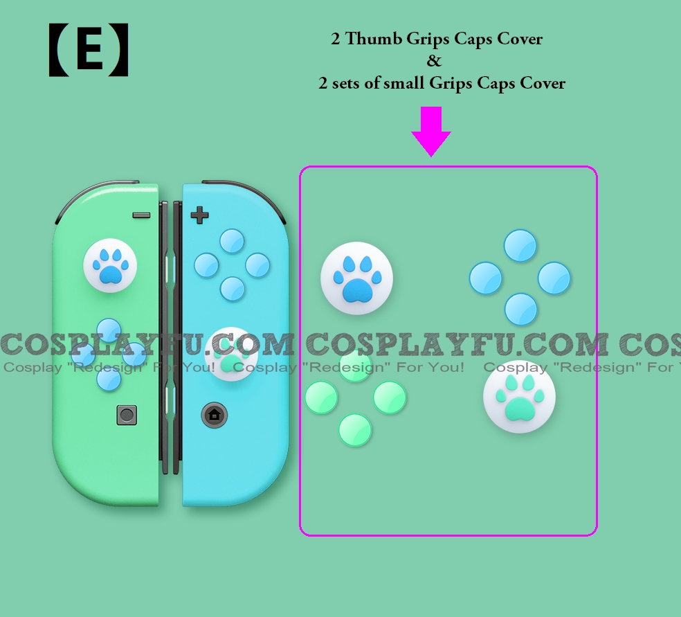 Nintendo Switch Paw Thumb Grips Caps Cover Cosplay (For Switch Switch-Lite Joycon)