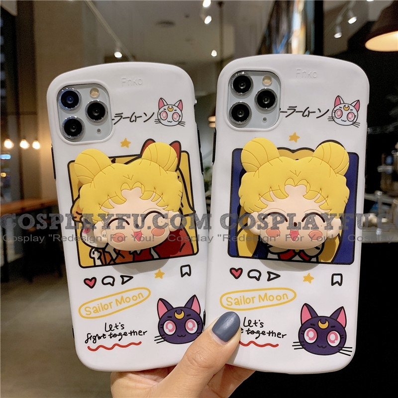 Sailor Moon синий желтый Silicone Телефон Case for iPhone 7 8 plus x xr xs max case Косплей (81157)