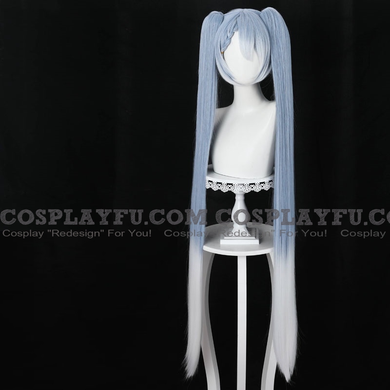 Cosplay Long Grey White Twin Pony Tails Wig (684)