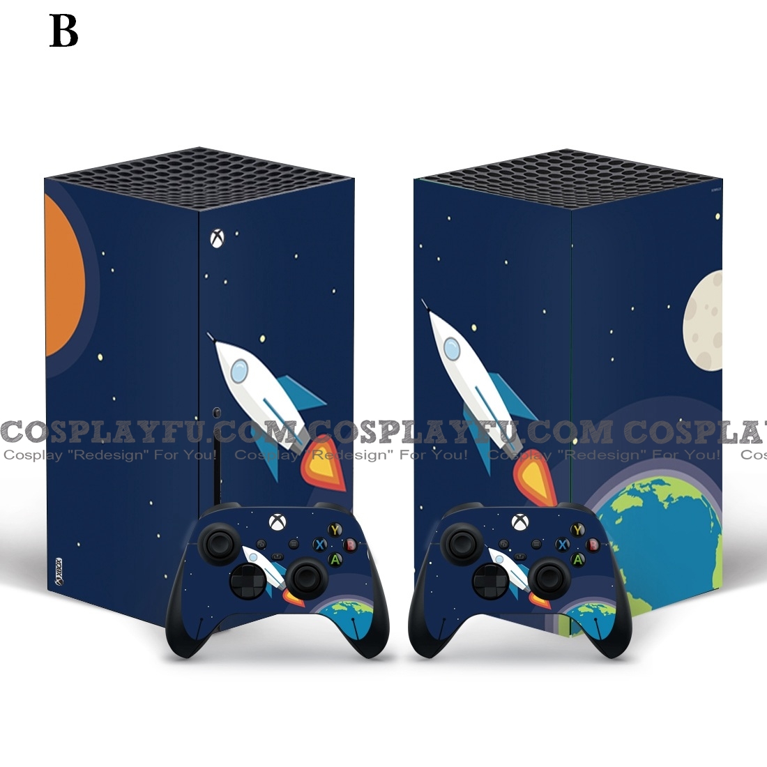 Space Skin Decal Для Xbox Series X Console And Controller, Full Wrap Vinyl Косплей