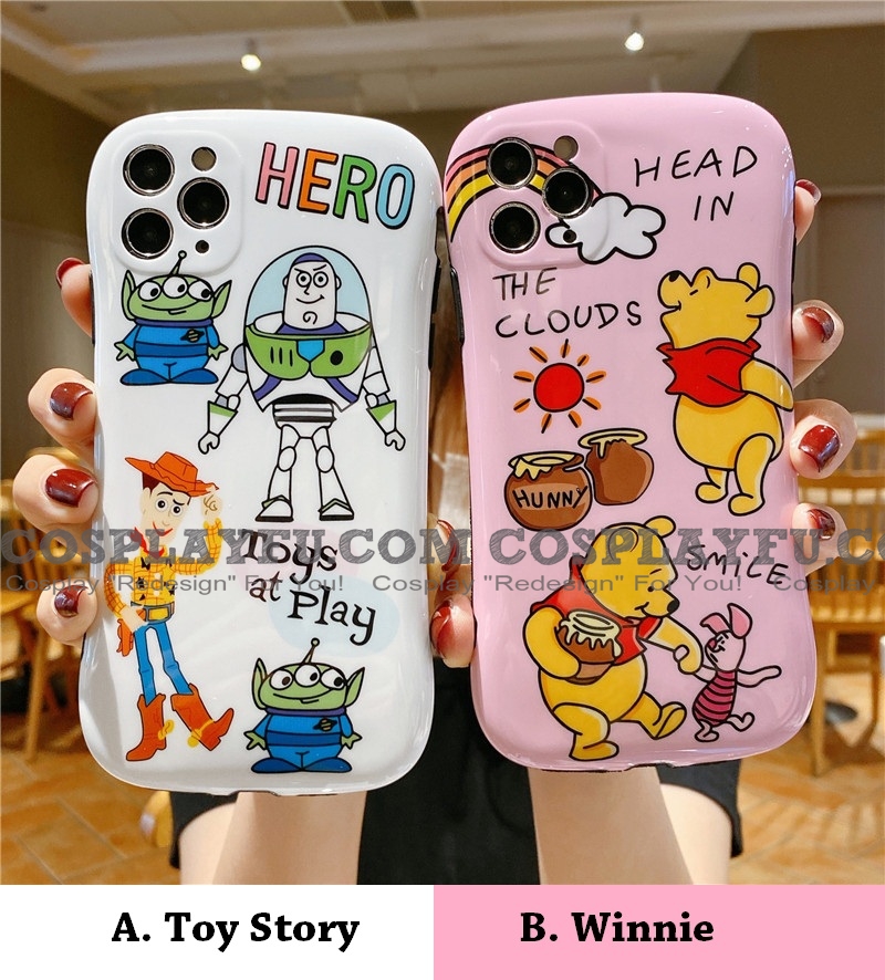 Handmade Blanc Rose Toys Story Winnie Téléphone Case for iPhone 78 s Plus se2 x XS Max XR 11 Pro Max Cosplay