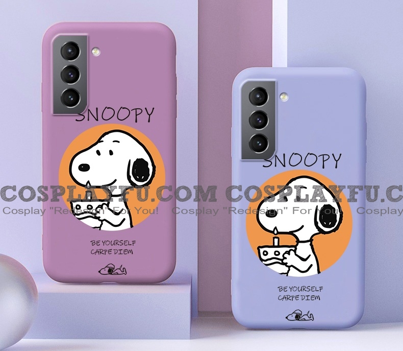 Handmade Blanc Rouge Rose bleu Violet vert Snoopy Téléphone Case for Samsung S21 Plus Ultra Cosplay