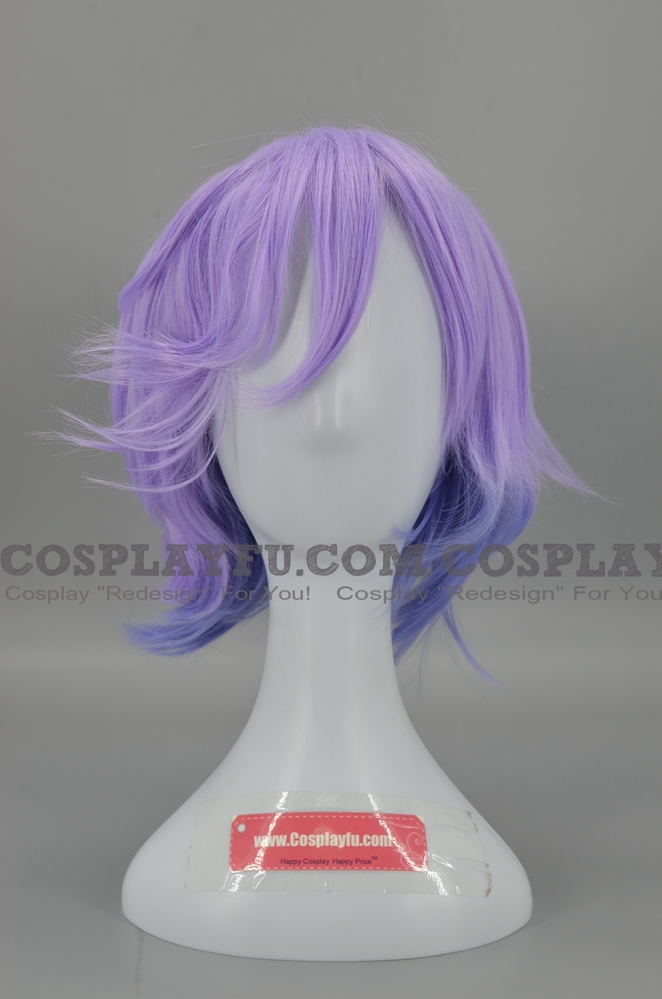 Twisted Wonderland Epel Felmier Peruca (Short Curly Purple)