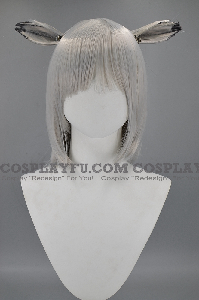 Arknights Carnelian Peruca (Medium Silver, with Ears)