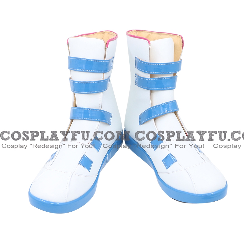 Cosplay kurz Weiß Blau Schuhe (815)