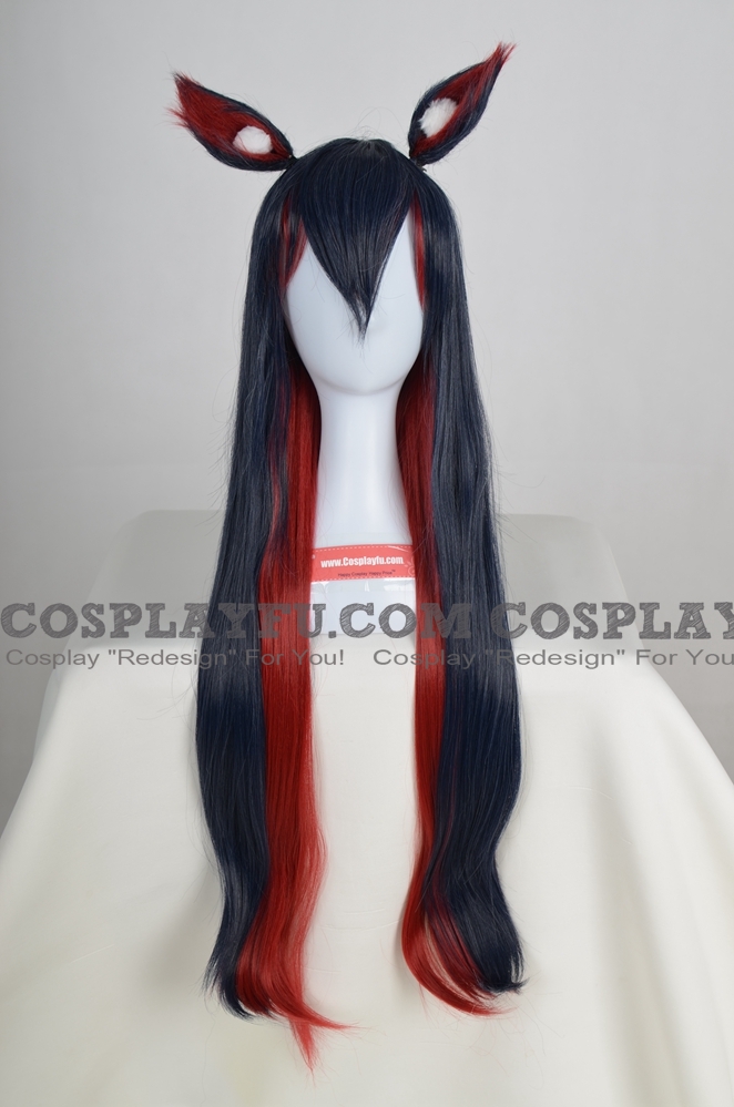 Texas Wig (3rd, Long Straight Blue, with Ears) from Arknights