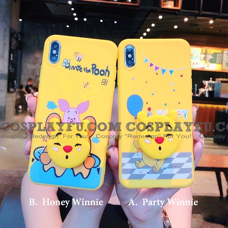 Bear 3D Animals Holder желтый with Strap Телефон Case for Samsung Galaxy S 6 7 8 9 10 20 21 22 Plus Ultra а также Note 8 9 10 20 Plus Ultra а также A Series Косплей