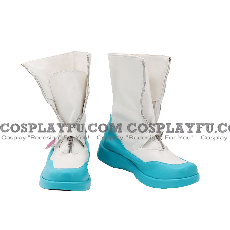Cosplay Medium White Blue Boots (402)
