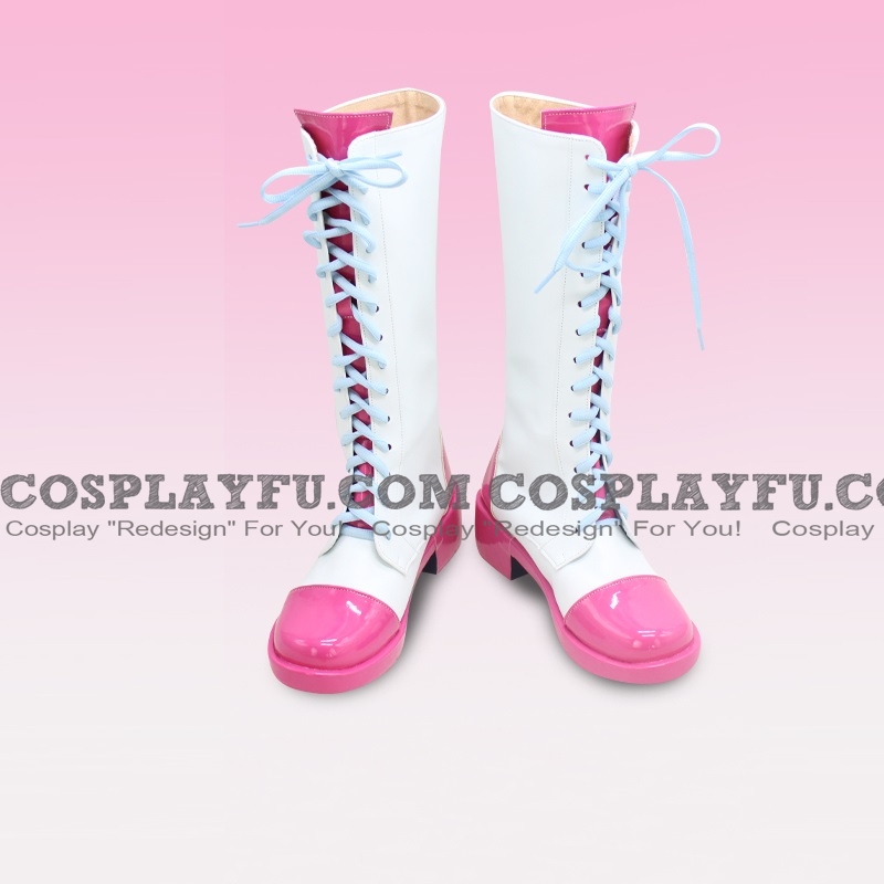 Cosplay Long White Pink Boots (423)