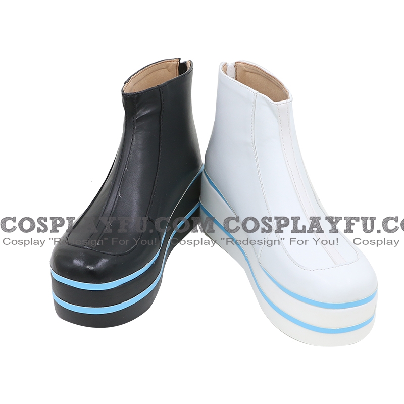 Cosplay Lolita Corto Negro Blanco Zapatos (101)
