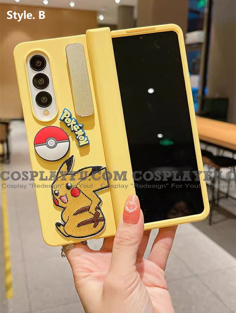Japanese желтый Monster 3D Animals Телефон Case for Samsung Galaxy Z Fold 3 а также Z Fold 4 Косплей (5G)