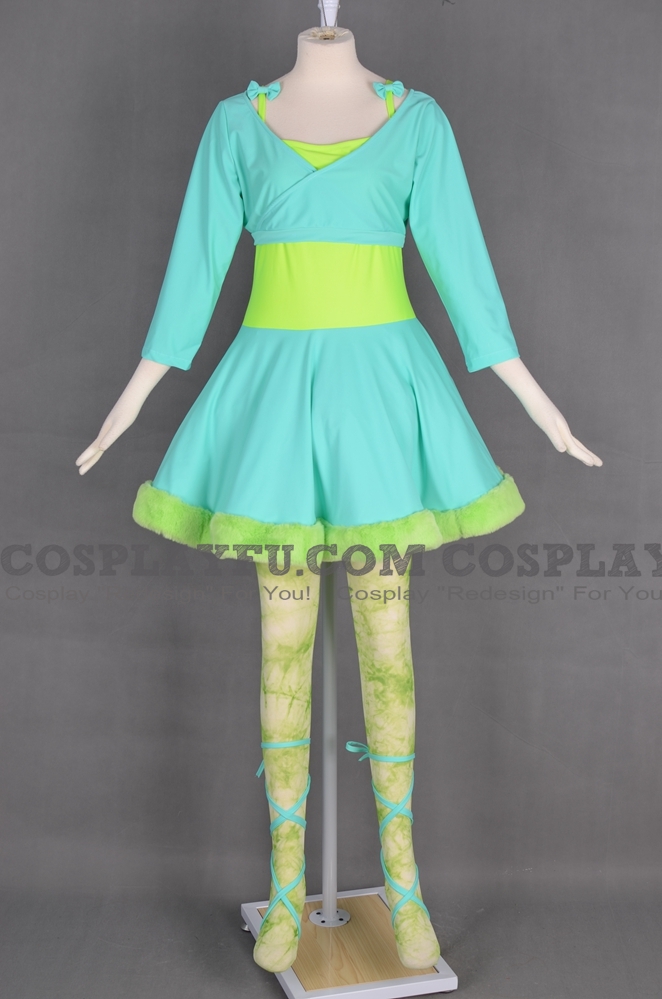Flora Cosplay Costume (Green Dress) from Winx Club