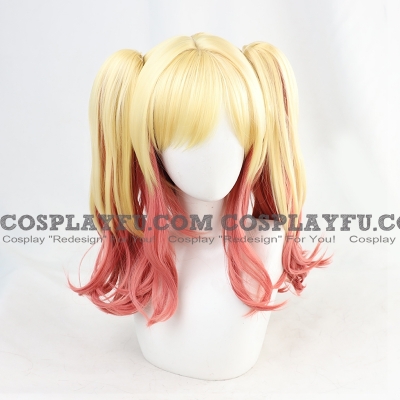 Tenma Saki Wig (Medium Curly Mixed Blonde Pink, Twin Pony Tails) from Project Sekai: Colorful Stage! feat. Hatsune Miku