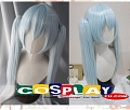 Cosplay Lungo Diritto Light Blu Twin Pony Tails Parrucca (400)