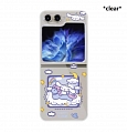 Z Flip 5 Japanese Hund Clear Lila Telefon Case for Samsung Galaxy Z Flip 3 4 5 Cosplay