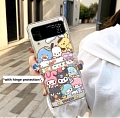 Cartoon Japanese Cartoon Animals Family Clear Phone Case for Samsung Galaxy Z Flip 3 4 with Hinge Protect