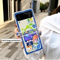 Cartoon Blu Buzz Astronaut Clear Telefono Case for Samsung Galaxy Z Flip 3 4 with Hinge Protect Cosplay