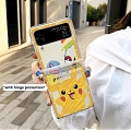Cartoon Japanese Giallo Monster Clear Telefono Case for Samsung Galaxy Z Flip 3 4 5 with Hinge Protect Cosplay