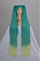 Cosplay Long Green Yellow Pony Tails Wig (11128)