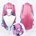 Virtual Youtuber Minato Aqua 가발 (Hololive, Long, Mixed Pink Blue, Curly)