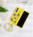 Z Fold 5 American Toy Yellow Boy Phone Case for Samsung Galaxy Z Fold 3 4 5 with Chain Charm
