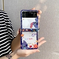 Cartoon Violet Monster Clear 3D Animals Téléphone Case for Samsung Galaxy Z Flip 3 4 Cosplay