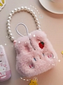 Z Flip 5 Japanese Cute Kawaii 3D Soft Plush Rabbit Pink Phone Case for Samsung Galaxy Z Flip 5 with Chain
