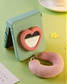 Z Flip 5 Korean Cute 3D Heart Love Mirror 녹색 전화 Case for Samsung Galaxy Z Flip 5 with Hinge Protection with Ring 코스프레