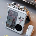 Z Flip 5 Korean Classic Silver Future Elegant Ribbon Phone Case for Samsung Galaxy Z Flip 5 with Hinge Protection