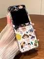 Z Flip 6 Cartoon Japanese Boy Clear 電話番号 Case for Samsung Galaxy Z Flip 2 3 4 5 6 コスプレ