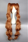 90 cm Long Curly Twin Pony Tails Brown Wig (1814)