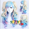 Long Twin Pony Tails Curly Mix Colour Wig (3229)