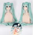 Long Straight Light Green Twin Tail Wig (7730)