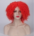 Court Curly Rouge Perruque (6226)