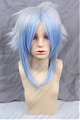 Short Straight Mixed White and Blue Wig (6967)