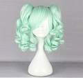 Medium Curly Light Green Wig (8821)