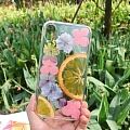 Handmade Phone Case for iPhone Samsung Phone (Orange Pink Flowers)
