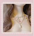 White Imitation Pearl Lolita Heart Collar Choker for Women (1245)