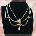 Blanco Imitation Pearls Lolita Collar Choker for Women Cosplay (1245)