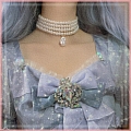 ホワイト Imitation Pearls Layered ロリータ Collar Choker for Women コスプレ (1265)