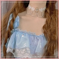 ホワイト Lace Imitation Pearls ロリータ Collar Choker for Women コスプレ (1265)