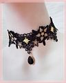 Black Lace Gothic Star Collar Choker for Women (1395)
